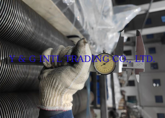 HF Round Fin Tube With Flared End Treatment Silver / Black Stainless Steel Stud Dia 12.7mm/15.88mm
